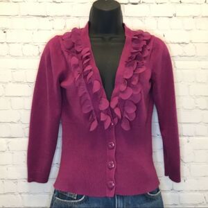 Nine West purple 3/4 sleeve cardigan size small 